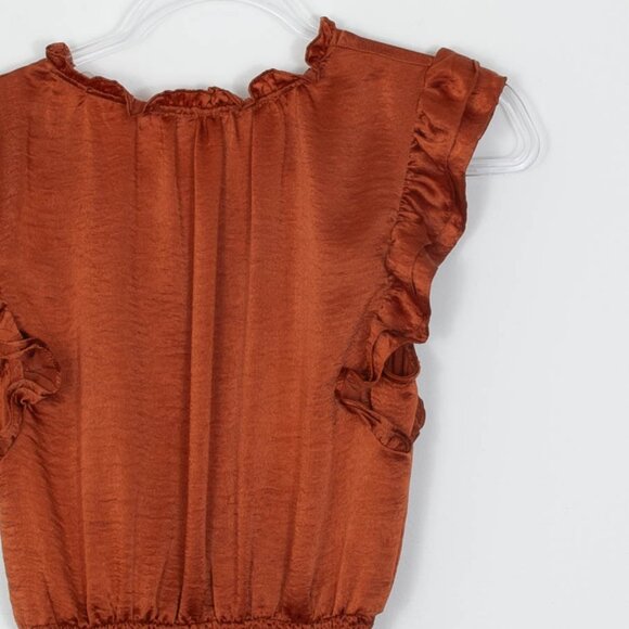 Steve Madden Prairie Dreams Flutter Sleeve Dress In Apricot Womens Small NWT - Picture 7 of 7